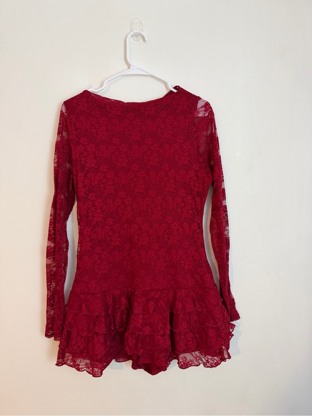 SHEIN XL-TALL red lace romper